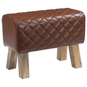 vidaXL Penkki 60 x 30 x 45 cm Aitoa Nahkaa Ruskea timantti