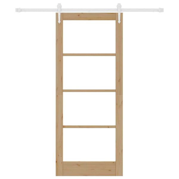 vidaXL Liukuovi Luonnollinen 83 x 202 cm T&auml;ysi m&auml;nty ja lasi