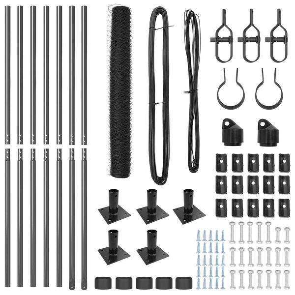 vidaXL Aitalatu Harmaa 10 x 0,8 m (50 mm verkko) Ter&auml;st&auml; ja PVC:t&auml;