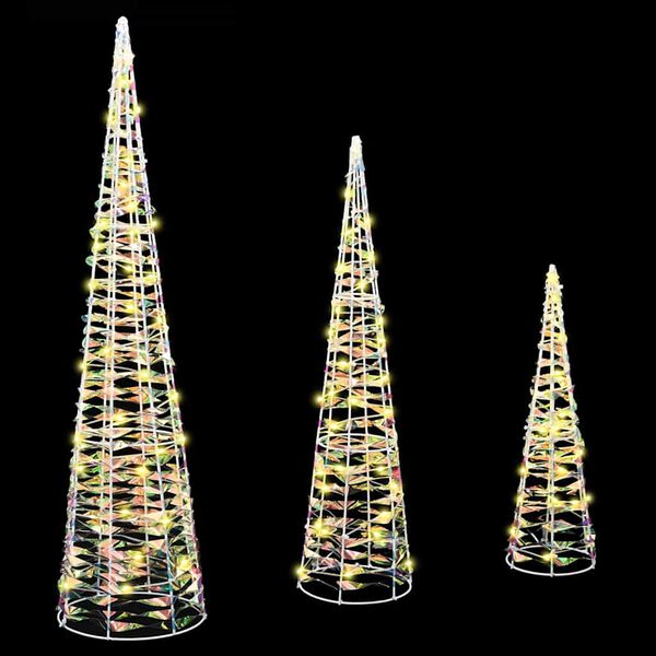 vidaXL Joulukuusi 3 pcs L&auml;mmin valkoinen 20 x 20 x 80 cm PET