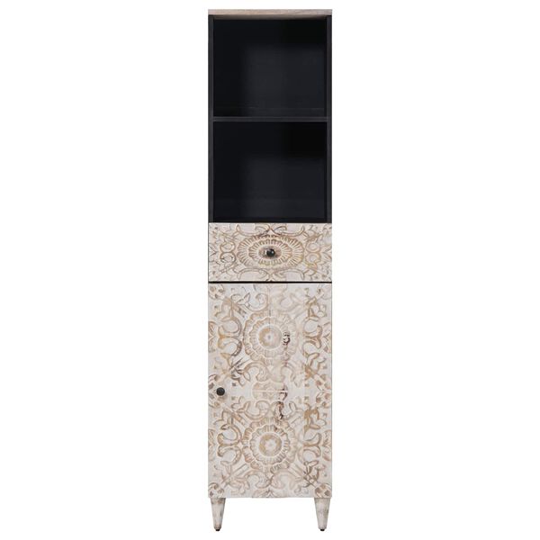 vidaXL Kylpyhuonekaappi Valkoinen 38 x 33,5 x 160 cm Kiinte&auml; mango puu