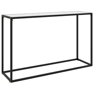 vidaXL Konsolip&ouml;yt&auml; valkoinen 120x35x75 cm karkaistu lasi