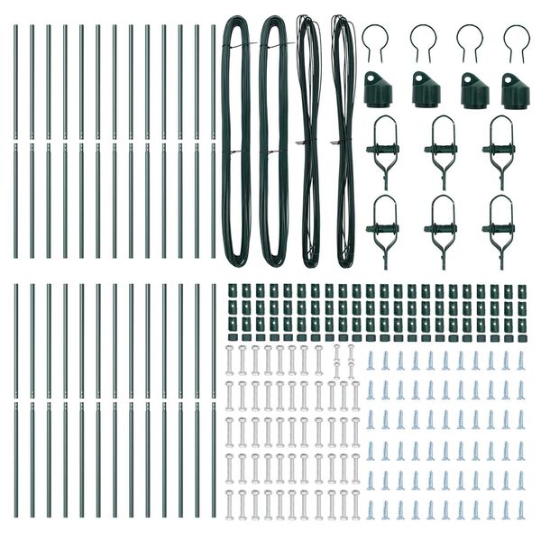 vidaXL Aitalatu 26 pcs Vihreä 3,2 x 3,2 x 170 cm
