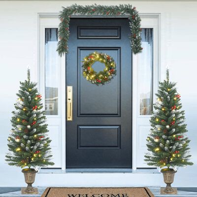 vidaXL 4-osainen Joulukoristesarja oveen PVC