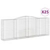 vidaXL Kaarevat kivikorit 25 kpl 400x50x140/160 cm galvanoitu rauta