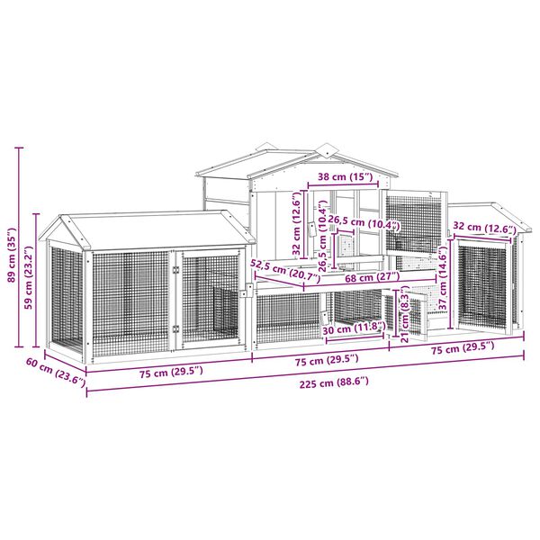 vidaXL Kanaravi 3 pcs Ruskea Massiivinen m&auml;nty
