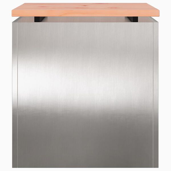 vidaXL Puutarhapenkki Hopea 40 x 40 x 43 cm Ruostumaton teräs