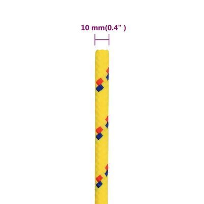 vidaXL Veneköysi keltainen 10 mm 250 m polypropeeni