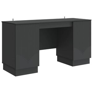 vidaXL P&ouml;yt&auml; hyllyll&auml; ovella Musta 142,5 x 50 x 75 cm Tekninen puu