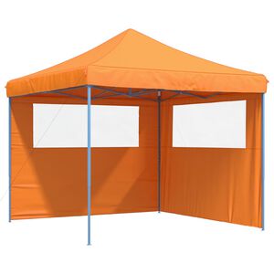 vidaXL Taitettava pop-up juhlateltta 2 sivusein&auml;ll&auml; oranssi