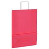 vidaXL Paperikassit 250 kpl kahvoilla pinkki 26x12x35 cm