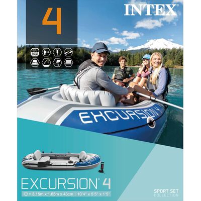 Intex Excursion 4 Kumivene airoilla ja pumpulla 68324NP
