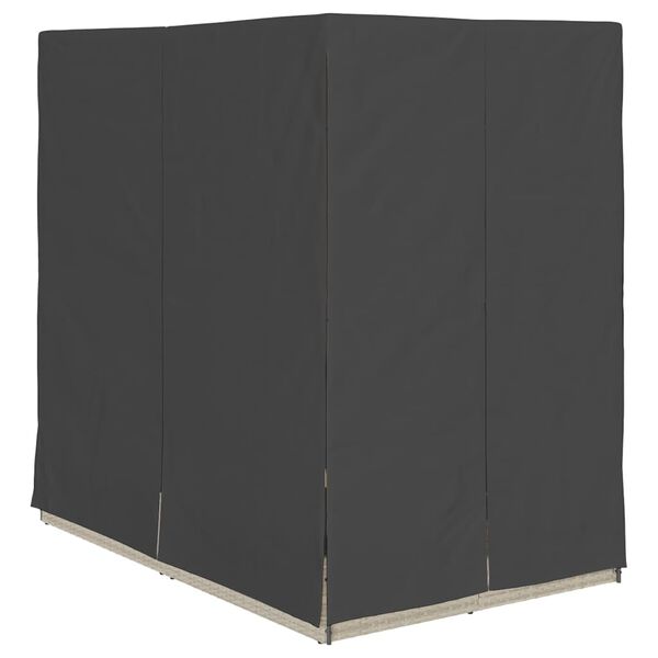 vidaXL Kaksiosainen aurinkotuoli katolla verhoilla Vaaleanharmaa