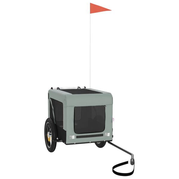 vidaXL Lemmikinkuljetuskärry polkupyörään harmaa/musta kangas ja rauta