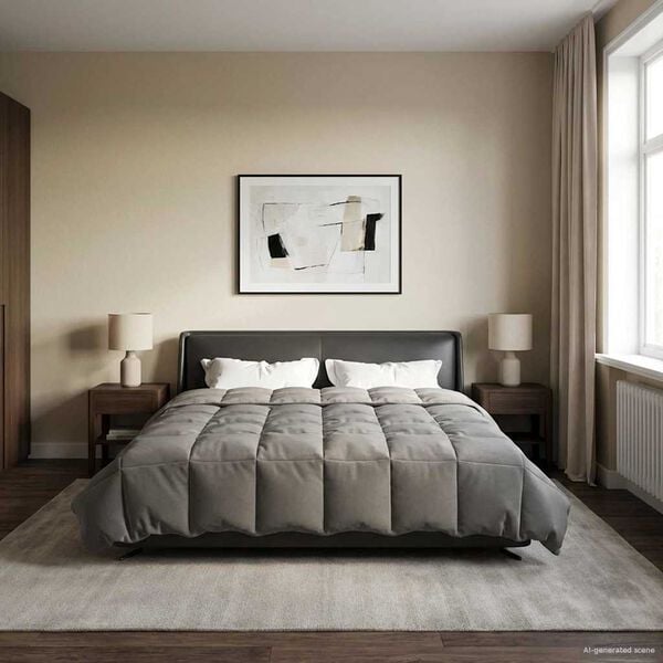 vidaXL Koko Vuoden Peitto Vaaleanharmaa 200 x 200 cm Mikrokuitu