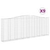 vidaXL Kaarevat kivikorit 9 kpl 400x30x140/160 cm galvanoitu rauta