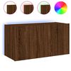 vidaXL TV-seinäkaappi LED-valoilla ruskea tammi 80x35x41 cm