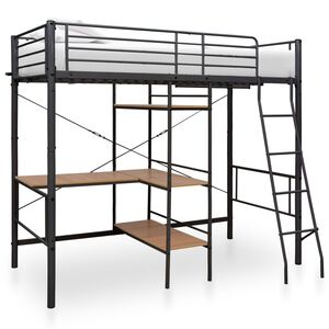 vidaXL Kerross&auml;nky p&ouml;yd&auml;n rungolla harmaa metalli 90x200 cm