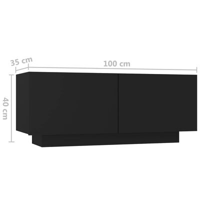 vidaXL Yöpöytä musta 100x35x40 cm lastulevy