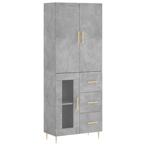 vidaXL Kaappi betoninharmaa 69,5x34x180 cm tekninen puu