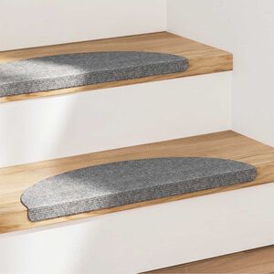 vidaXL Itsekiinnittyv&auml;t porrasmatot 15 kpl 56x17x3 cm harmaa