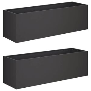 vidaXL Puutarha ruukku 2 kpl Musta 80 x 30 x 30 cm