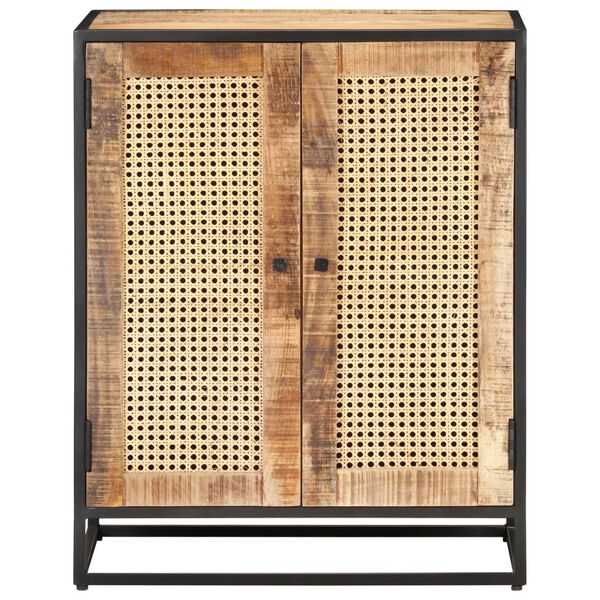 vidaXL Senkki 60x35x75 cm karkea mangopuu ja luonnollinen ruoko