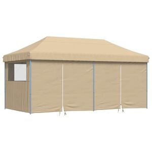 vidaXL Taitettava pop-up juhlateltta 4 sivusein&auml;ll&auml; beige