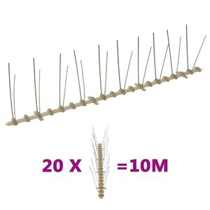 vidaXL 2-Riviset muoviset lintu- & kyyhkyspiikit 20-sarja 10 m