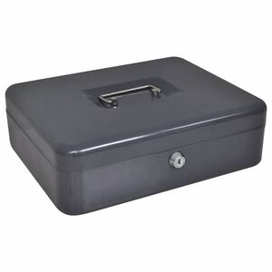 vidaXL Raha-Laatikko lukkoon Tummanharmaa 30 x 24 x 9 cm Ter&auml;s