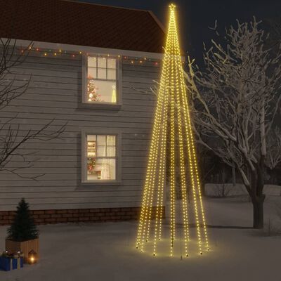 vidaXL Joulukuusi piikillä 1134 lämpimän valkoista LED-valoa 800 cm