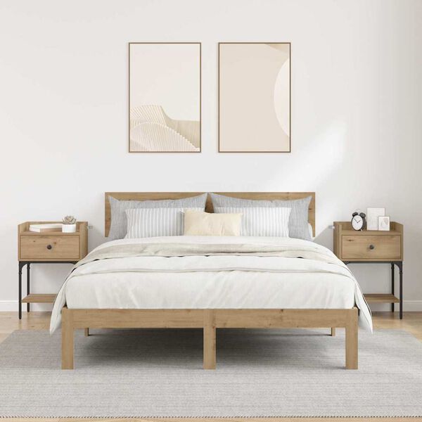 vidaXL Y&ouml;p&ouml;yt&auml; 2 pcs Artisan tammi 40 x 29 x 60 cm Tekninen puu