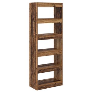 vidaXL Kirjahylly 5 tasoa 60 x 30 x 166 cm Tekninen puu Vanha puu