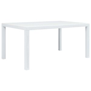 vidaXL Puutarhap&ouml;yt&auml; rottinkityylinen muovi 150x90x72 cm valkoinen
