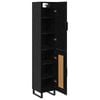 vidaXL Korkea kaappi Musta tammi. 34,5 x 34 x 180 cm Tekninen puu
