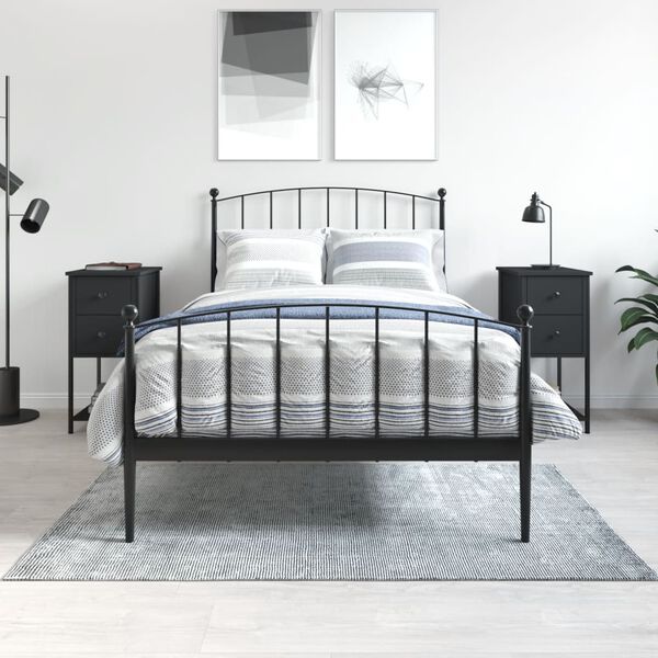 vidaXL Yöpöydät 2 kpl musta 32x42x70 cm tekninen puu