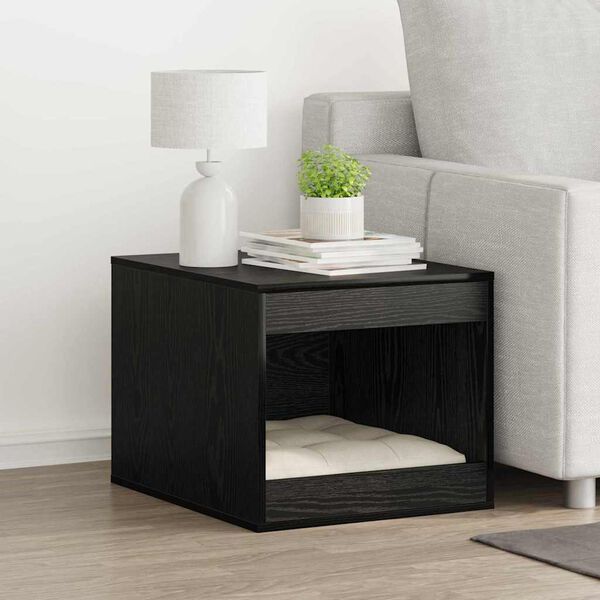 vidaXL Kissan hiekka-aitaus Musta tammi. 47 x 59 x 42 cm Tekninen puu