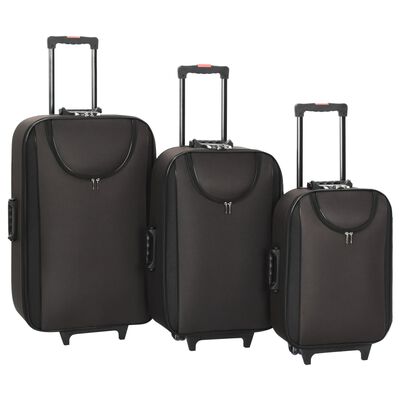 vidaXL Pehmeäpintaiset matkalaukut 3 kpl ruskea Oxford kangas