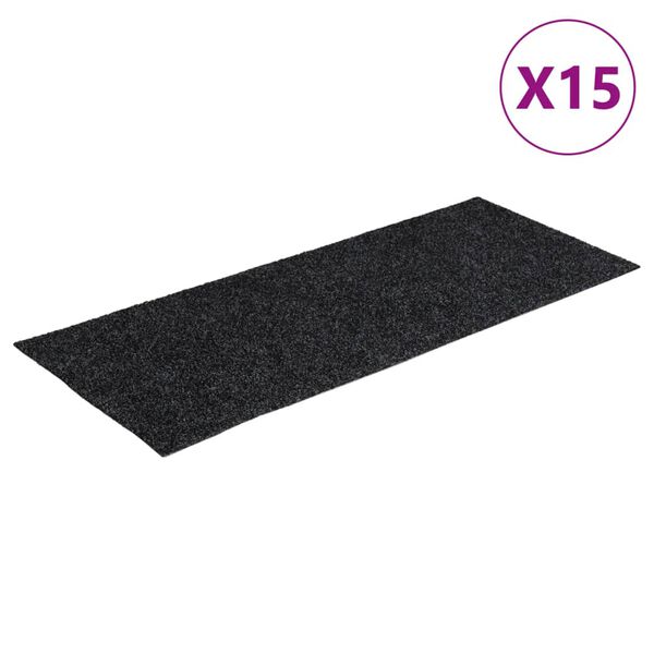 vidaXL Porrasmatot itseliimautuvat 15 kpl 60x25 cm tummanharmaa suorakaiteen muotoinen