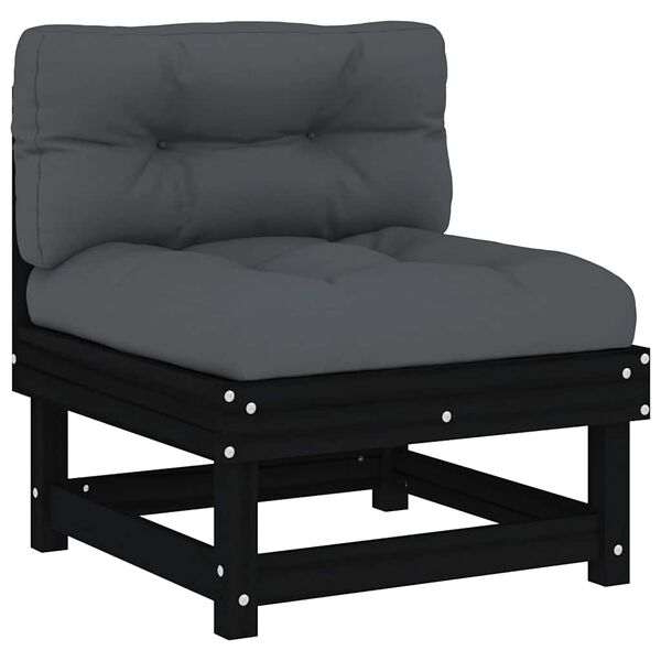 vidaXL Keskisohvat tyynyill&auml; 2 kpl musta t&auml;ysi m&auml;nty