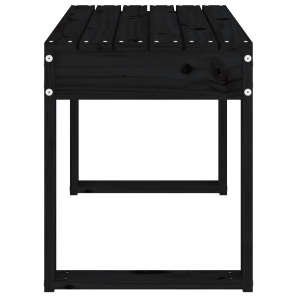 vidaXL Puutarhapenkki musta 80x38x45 cm täysi mänty