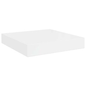 vidaXL Kelluva sein&auml;hylly korkeakiilto valkoinen 23x23,5x3,8 cm MDF