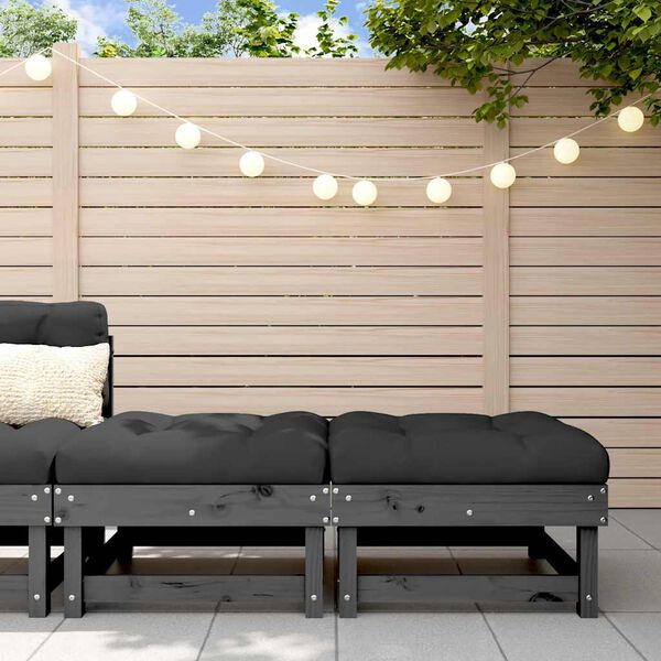 vidaXL Ulkorahit tyynyillä 2 kpl harmaa täysi mänty