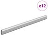 vidaXL Kaapintanko 12 pcs Hopea 764 x 15 x 29 mm Alumiiniseos