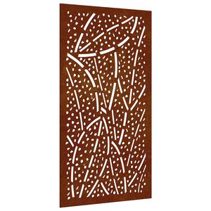vidaXL Puutarhasein&auml;koriste 105x55 cm corten ter&auml;s lehtikuvio