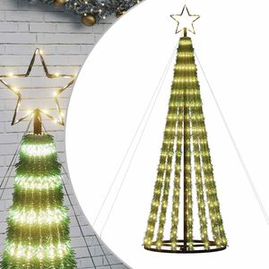 vidaXL LED joulukuusi 275 l&auml;mpim&auml;n valkoista LED-valoa 180 cm