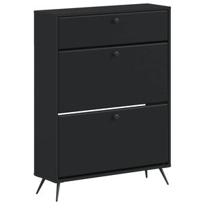 vidaXL Kenk&auml;kaappi BREDA 78 x 24 x 103 cm Tekninen puu Musta