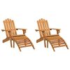 vidaXL Puutarhan Adirondack tuolit jalkatuilla 2 kpl t&auml;ysi akasiapuu
