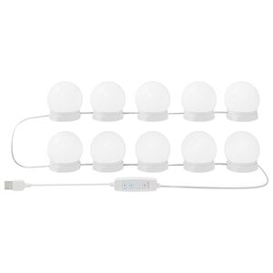 vidaXL Peilivalot LED-nauhoilla Valkoinen 4,5 x 4,5 x 4,7 cm Muovi