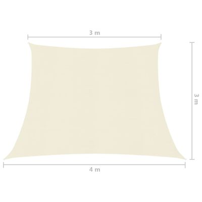 vidaXL Aurinkopurje 160 g/m² kerma 3/4x3 m HDPE